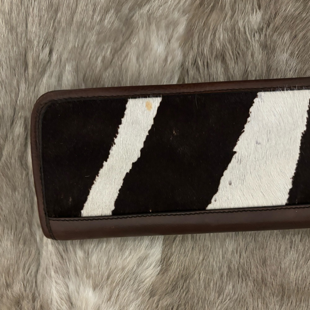 Authentic YSL Calf Hair Brown Leather Clutch Bag Yves Saint Laurent - Picture 11 of 15